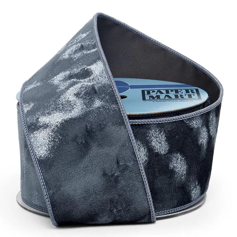 1.5" Plush Pressed Velvet Ribbon: Pewter (10 Yards)