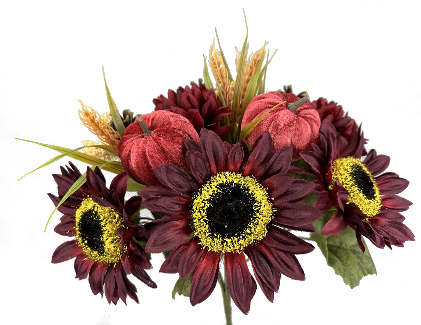 18" Sunflower Ball Mum Pumpkin Pine Bush