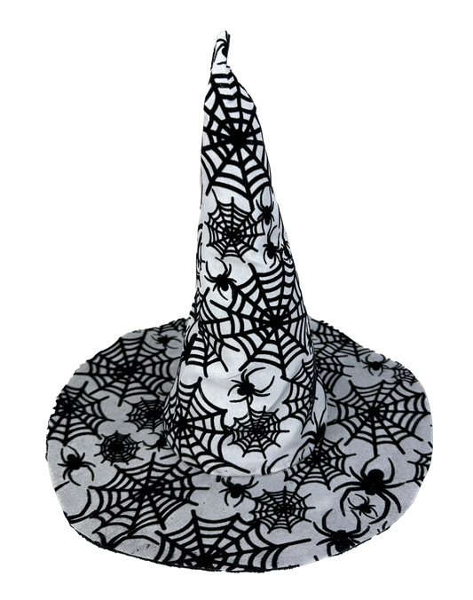 12" Spider Witch Hat: Black & White