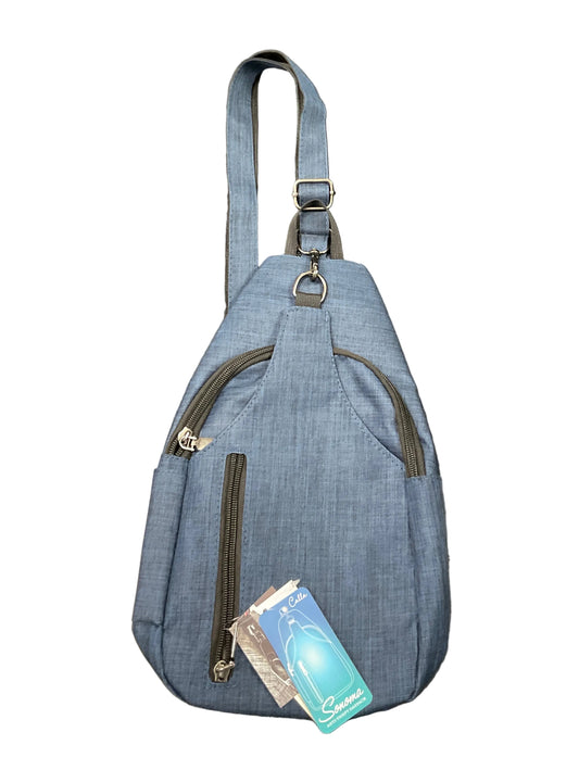 Calla Sonoma Antitheft Daypack Small Navy Tweed Bag