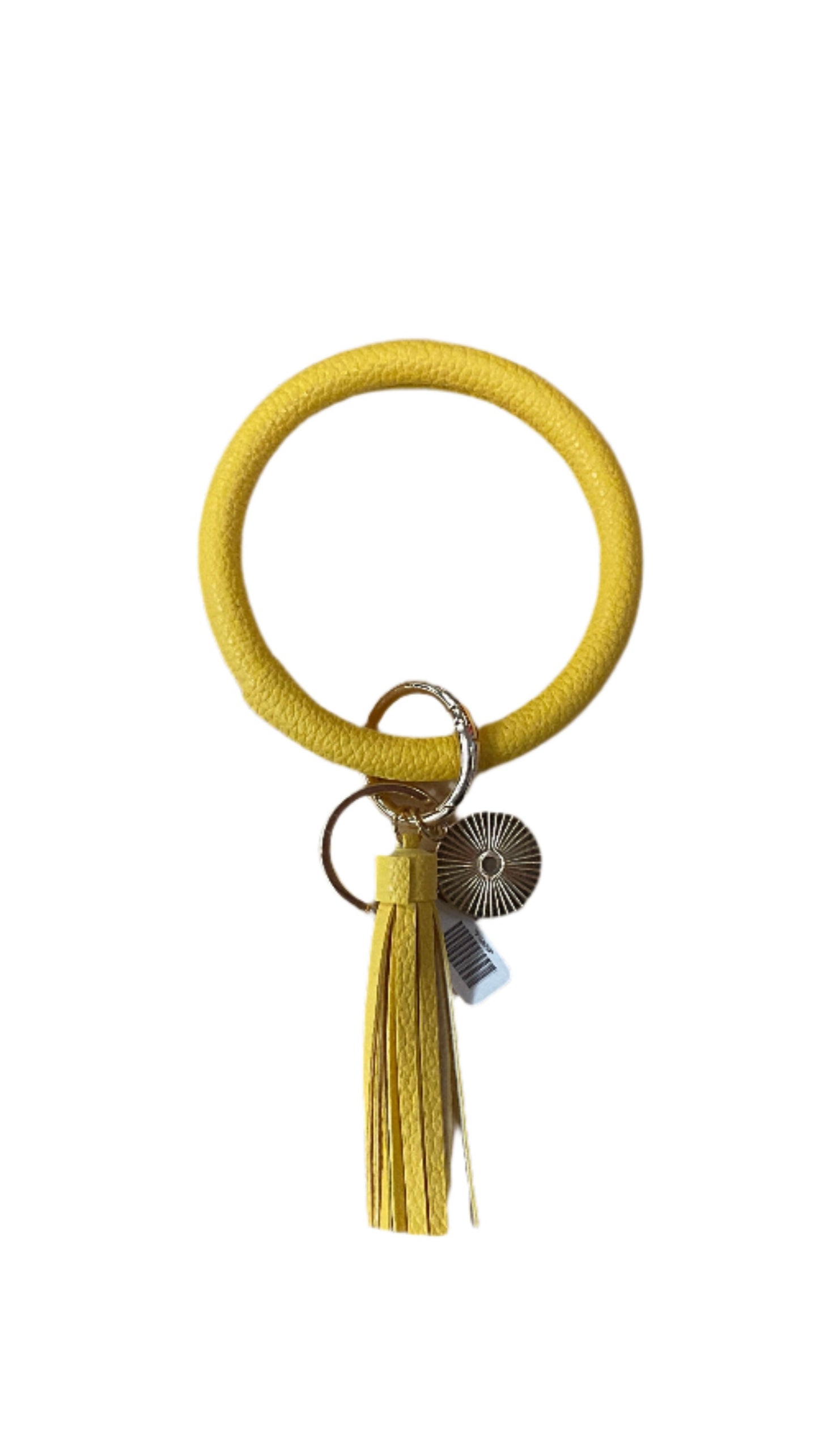 Bangle Bracelet Keyring Solid Color w/ Tassel