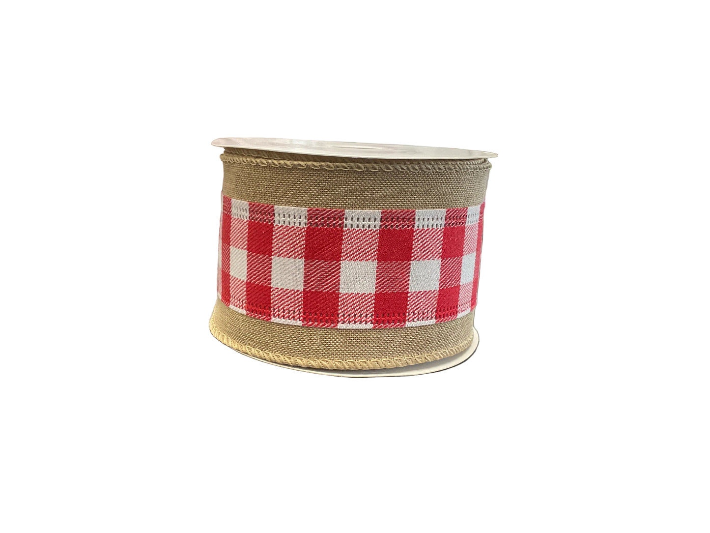 2.5” Royal Burlap Ribbon with Checks 10yds