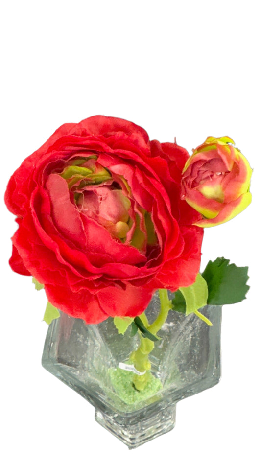 14.5” Peony Stem: 2 Head