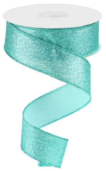 1.5" Shimmer Glitter Ribbon: Ice Blue (10 Yards)