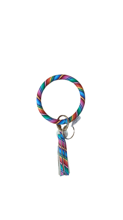 Bangle Bracelet Keyring Pattern w/ Tassel
