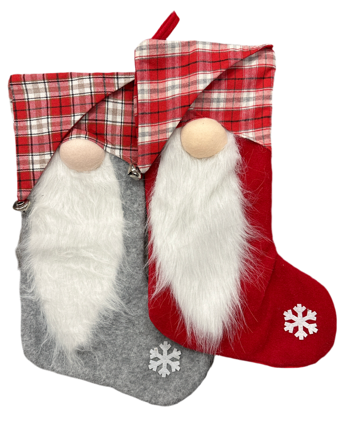 Gnome Stockings with Plaid Hats
