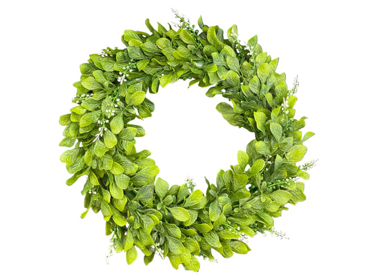 Wreath - Bay Leaf And White Flower