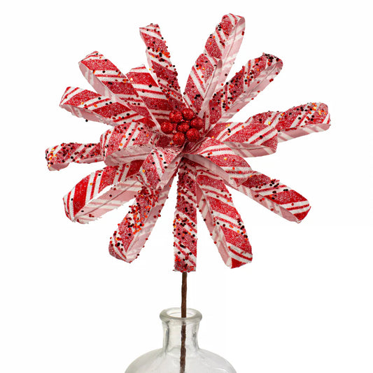 24" Candy Cane Peppermint Flower Stem