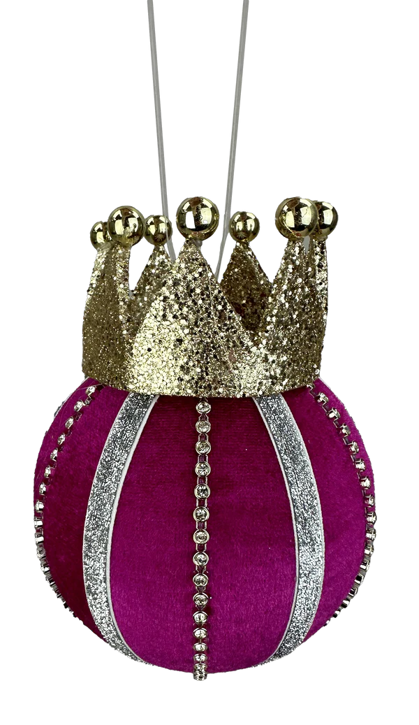 7"Hx5"Dia Crown Ball Ornaments