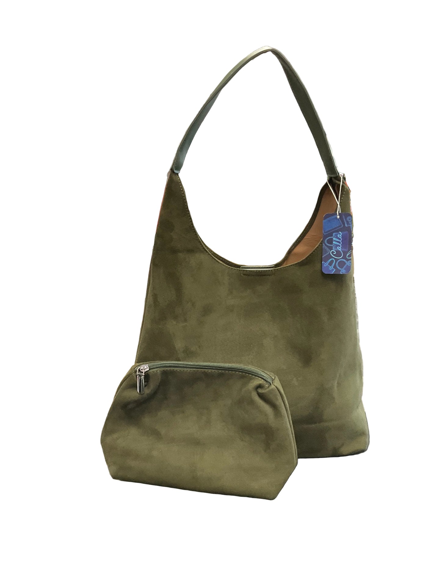 Calla Milan Suede Hobo Olive Bag