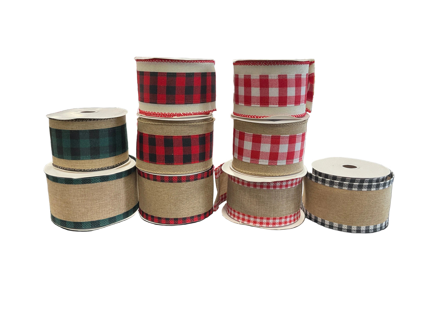 2.5” Royal Burlap Ribbon with Checks 10yds