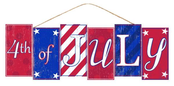 14" x 4.75" 4th of July Block Sign