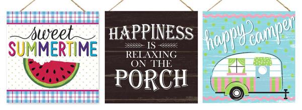 3 ASST 10" SQ Summer Signs