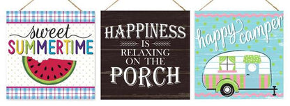 3 ASST 10" SQ Summer Signs