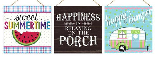 3 ASST 10" SQ Summer Signs