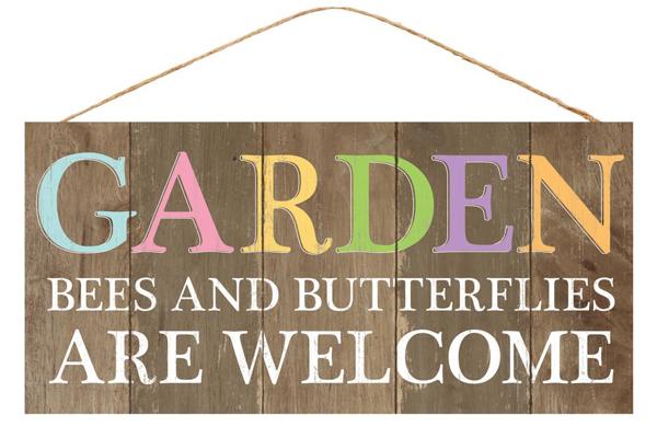 12" Wooden Sign: Garden Welcome