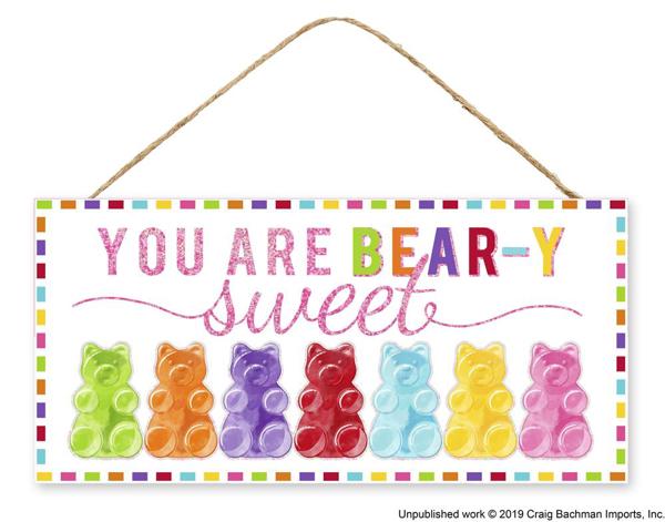 12.5" x 6"  You Are Bear-Y Sweet Glitter Sign