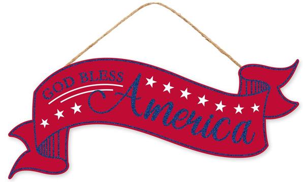 15" x 6.25" Glitter America Banner