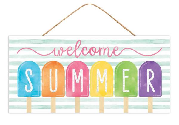 12.5" L X 6" H Welcome Summer Glitter Sign