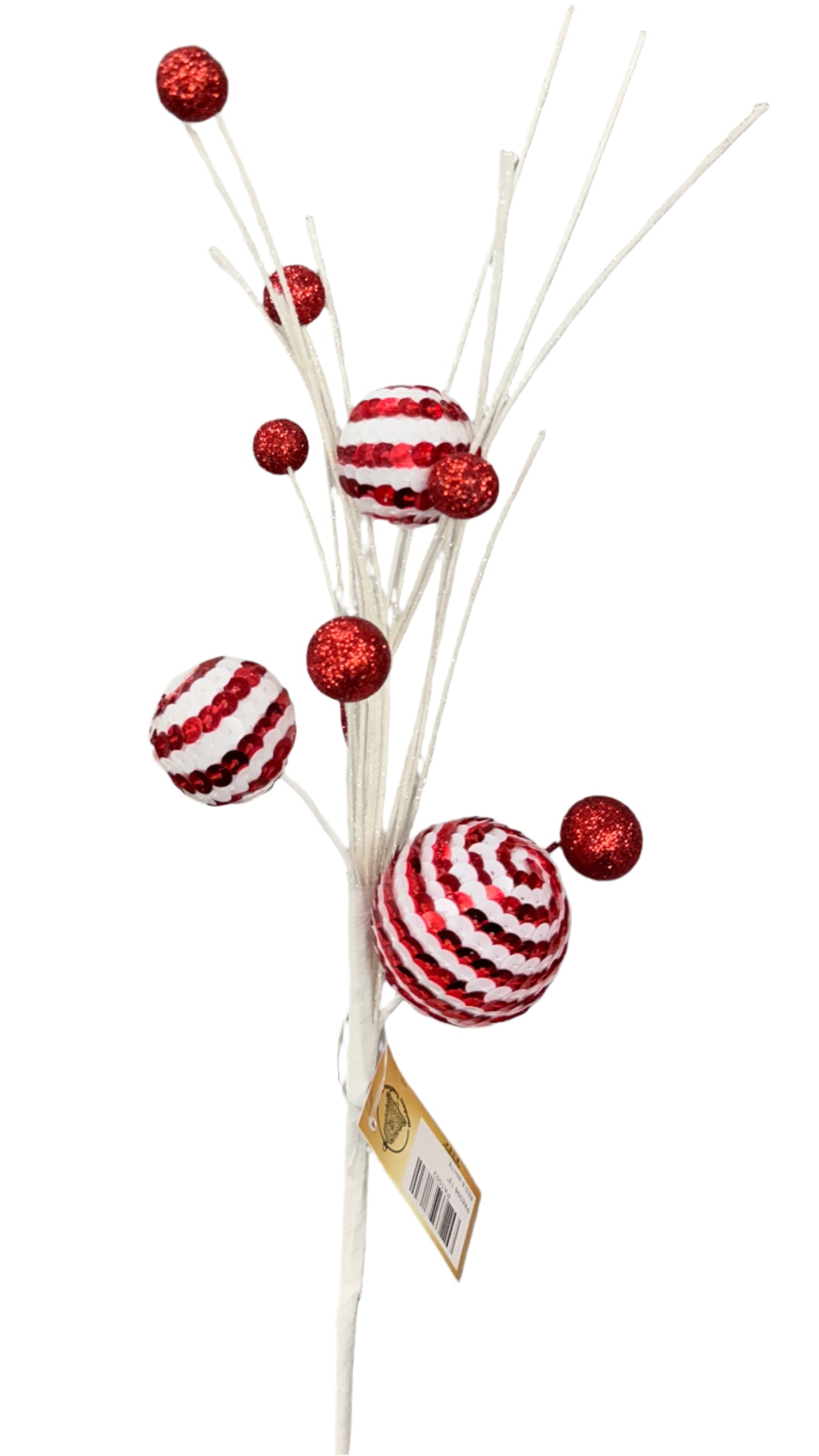 13” Red and White Sequin Ball Pick