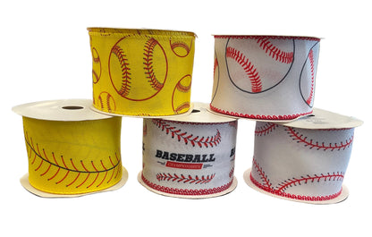 2.5" Baseball/Softball Theme Ribbon 2.5" X 10 Yards