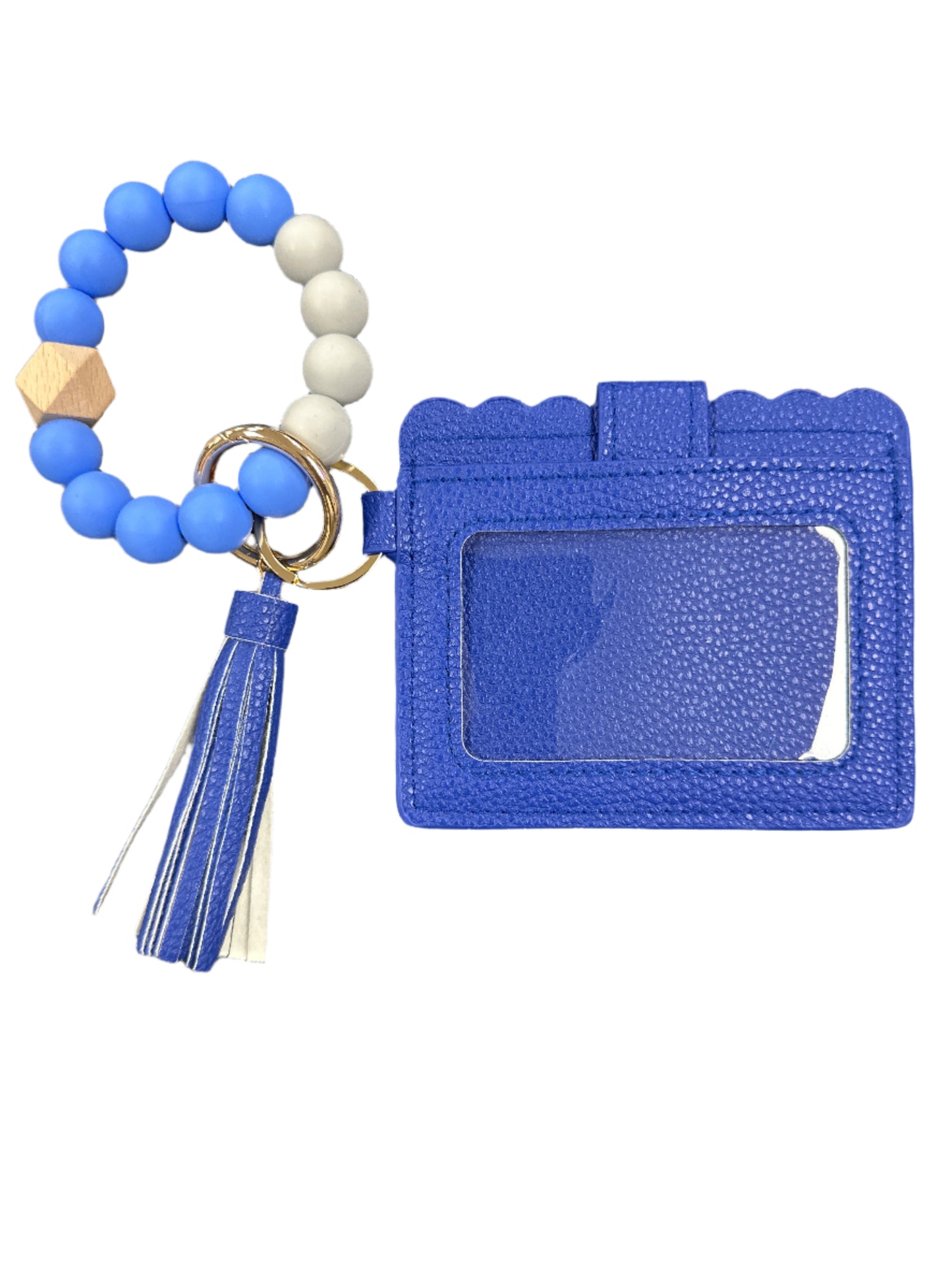 Silicone Beaded Bracelet Keyring with ID Card Wallet