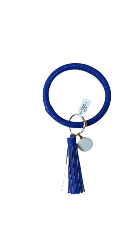 Bangle Bracelet Keyring Solid Color w/ Tassel