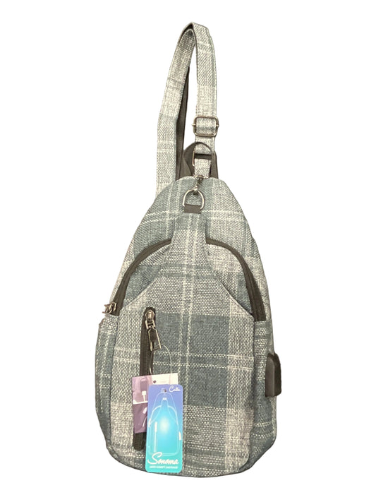 Calla Sonoma Antitheft Daypack Small Gray Plaid Tweed Bag