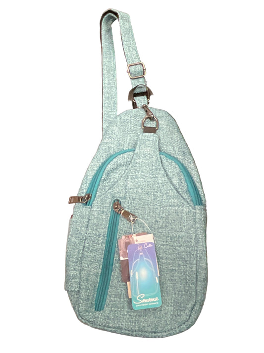 Calla Sonoma Antitheft Daypack Small Teal Tweed Bag