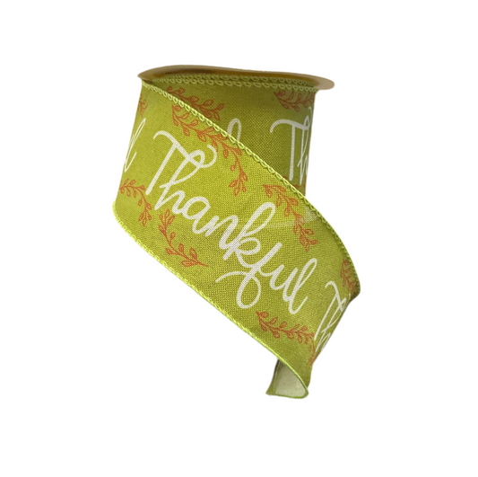 2.5” Thankful Ribbon x 10yds