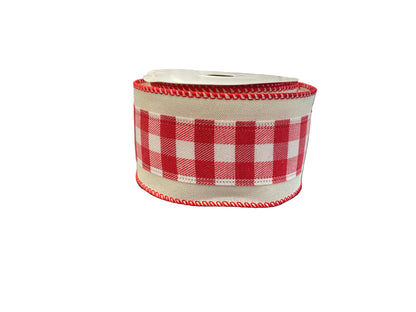 2.5” Royal Burlap Ribbon with Checks 10yds