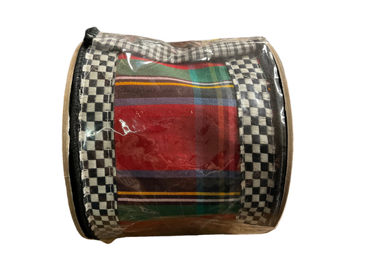4” Farrisilk Plaid and Check Ribbon - 10 Yards