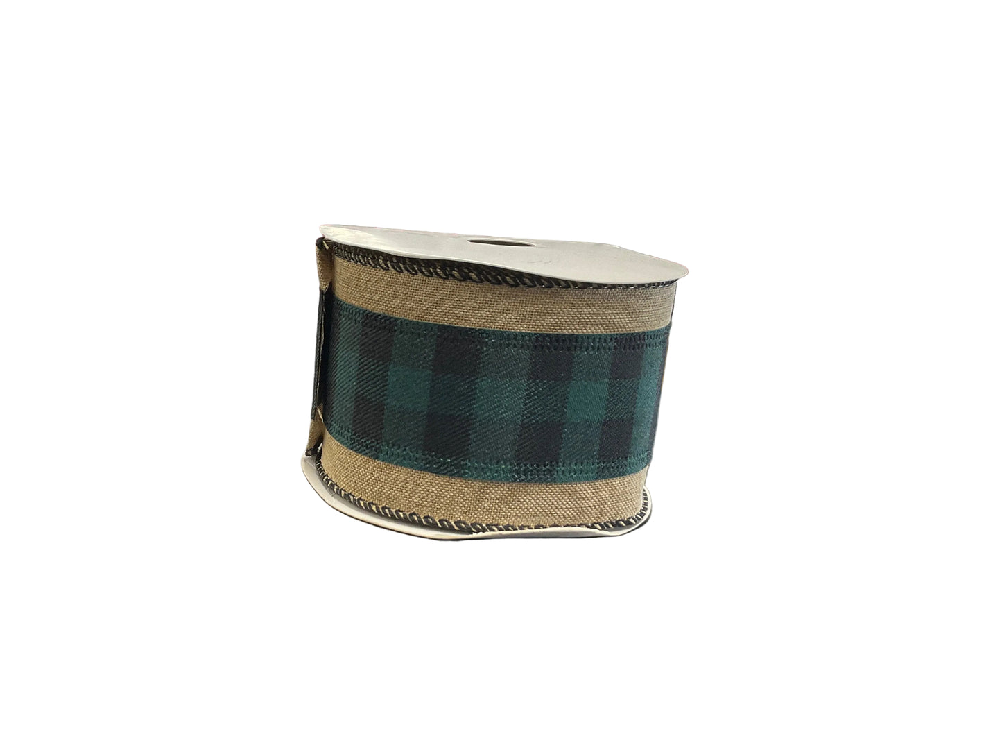 2.5” Royal Burlap Ribbon with Checks 10yds