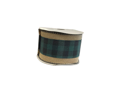 2.5” Royal Burlap Ribbon with Checks 10yds
