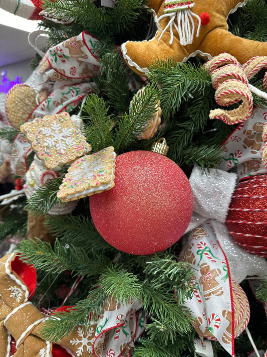 6" Shatterproof Ornament: Fire Glitter