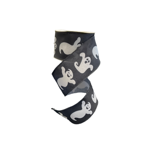 2.5” Halloween Ghost Ribbon  - 10yds