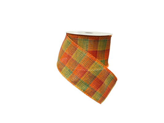 2.5” Harvest Plaid Ribbon x 10yds