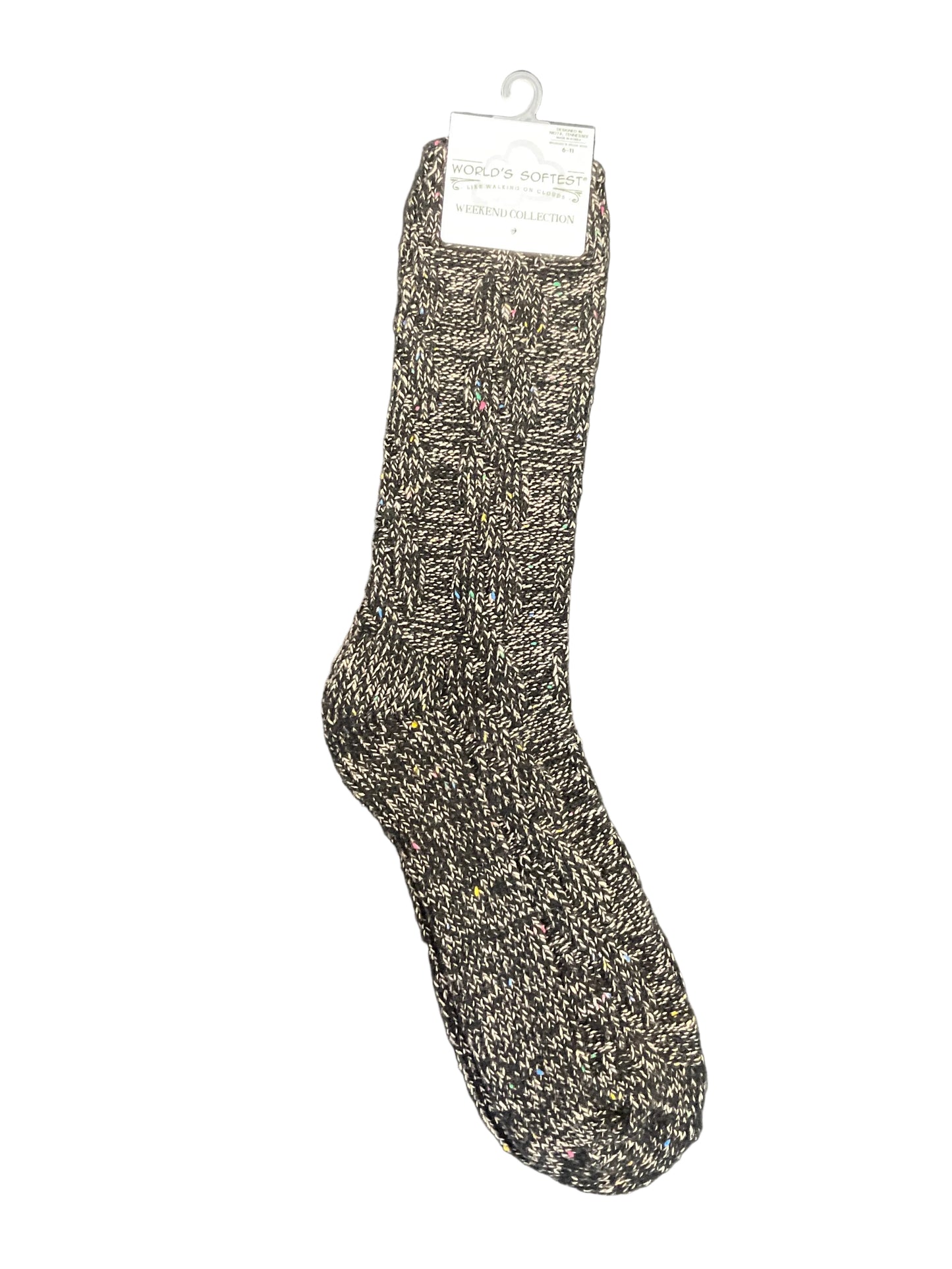 Weekend Rag Cable Crew Sock Black