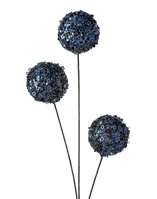26" Multi Sequined Ball Spray x3 Midnight Blue