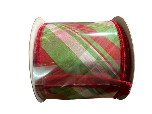 4” Raz Plaid Ribbon - 10 Yards