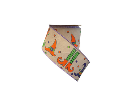 Halloween Ribbon 2.5 X 10 Yards - Witch Hats and Legs