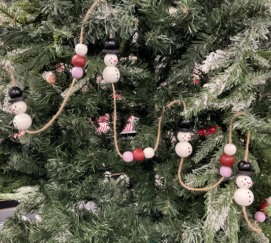 6.5' Bead Snowman Garland