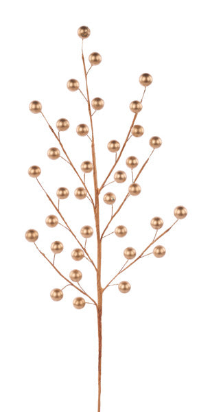 19"L Berry Spray: 18K Gold
