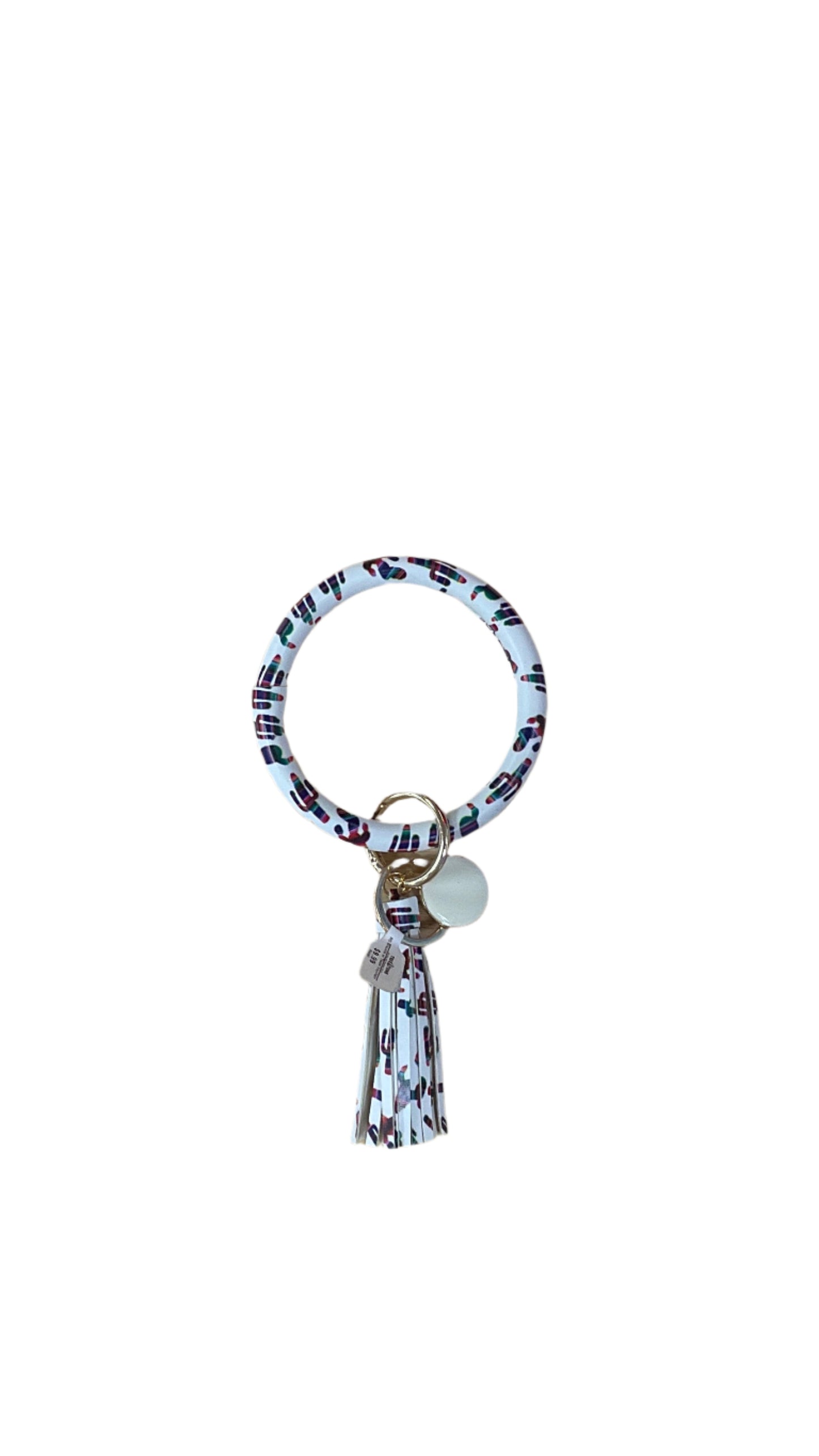 Bangle Bracelet Keyring Pattern w/ Tassel
