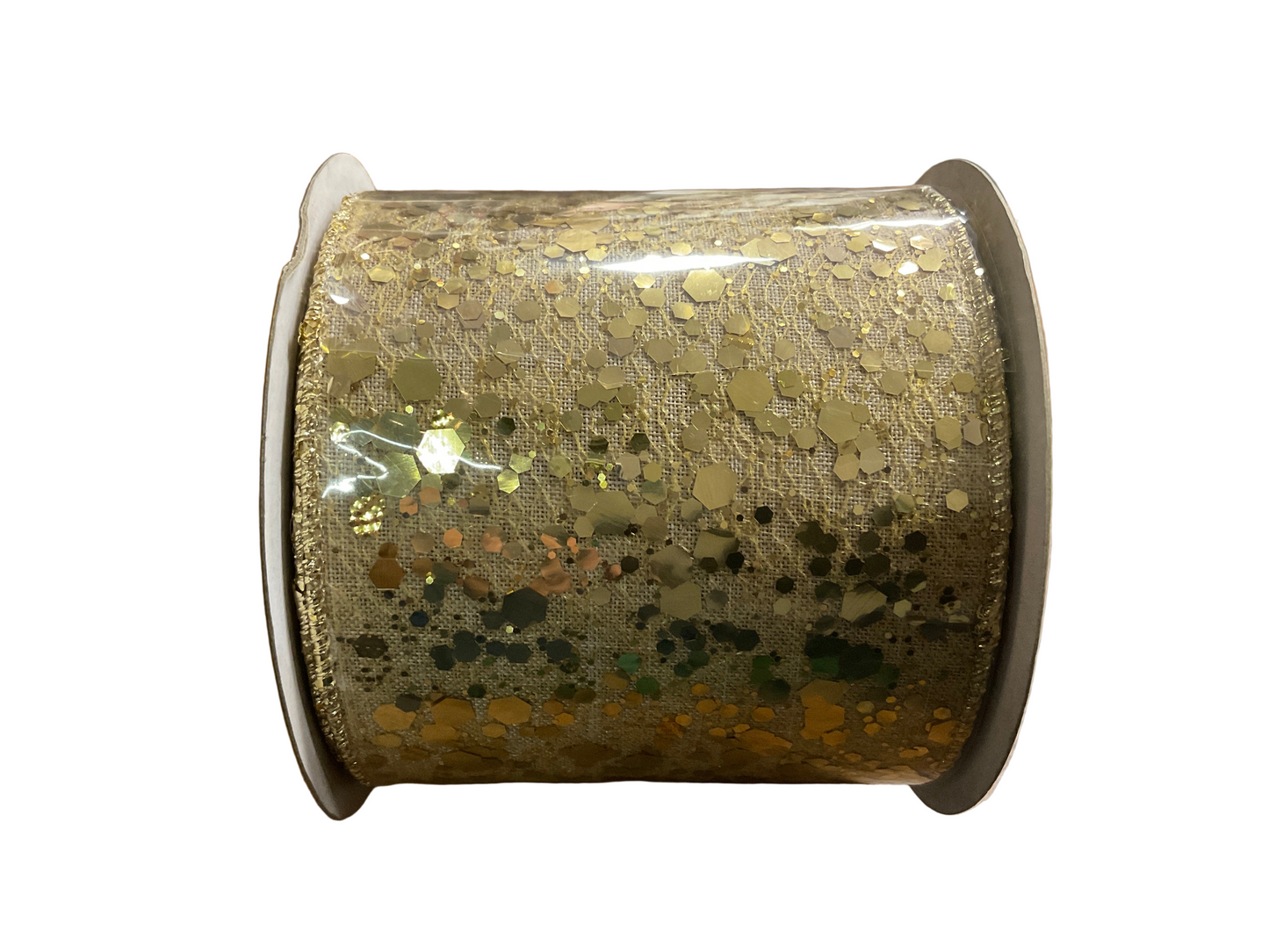 4” DE Sheer Mesh Gold Flake - 10 Yards