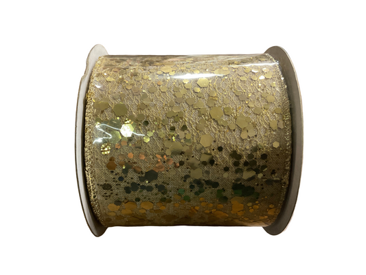 4” DE Sheer Mesh Gold Flake - 10 Yards