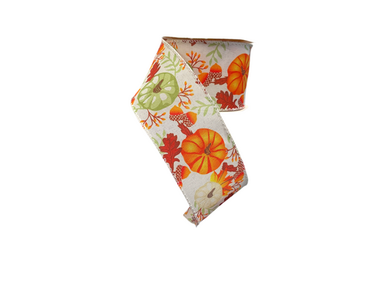 2.5” Harvest Pumpkins Ribbon 10yds