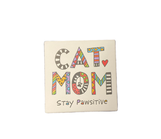 Cuppa Doodles Coaster - Cat Mom