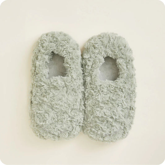 Warmies Slippers: Curly Sage Green