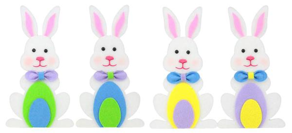 10"H x 5.5"W  Felt Bunny With Eggs